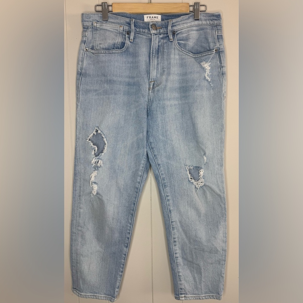 Frame Denim Le Stevie Crop Casbah Distressed Ankle Jeans Size 28 - Picture 9 of 9